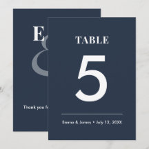 Navy Ampersand Bruiloft | Modern Tafelnummer