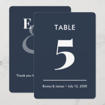 Navy Ampersand Bruiloft | Tafelnummer