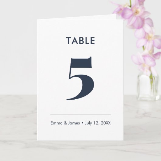 Navy Ampersand | Tafelnummer (gevouwen) (Orchidee)