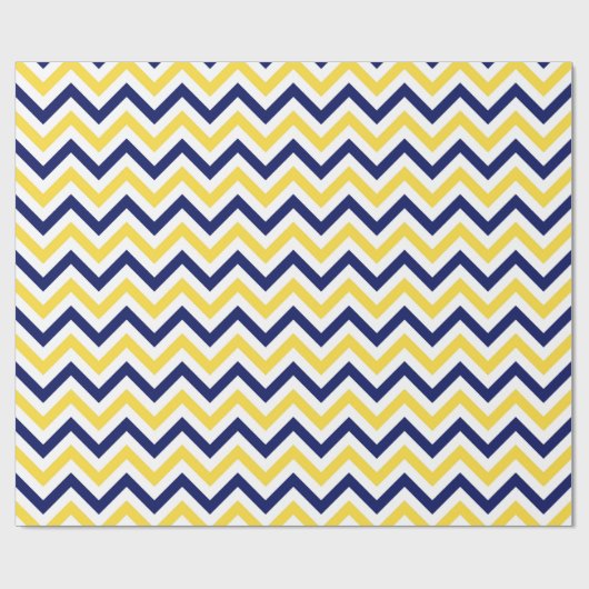 Navy, ananas, Wht Large Chevron ZigZag Pattern Cadeaupapier (Vlak)