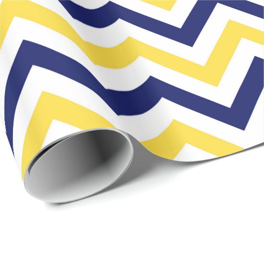 Navy, ananas, Wht Large Chevron ZigZag Pattern Cadeaupapier (Rol Hoek)
