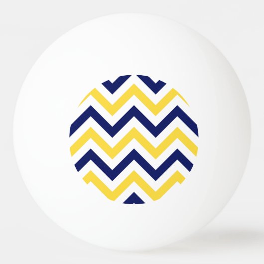 Navy, ananas, Wht Large Chevron ZigZag Pattern Pingpongbal (Voorkant)