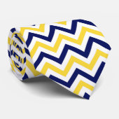 Navy, ananas, Wht Large Chevron ZigZag Pattern Stropdas (Opgerold)