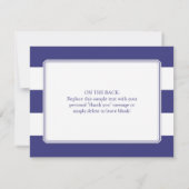 Navy Anchor Baby shower Dank u Nautical Stripes Bedankkaart (Achterkant)