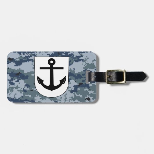 Navy Anchor Bagagelabel (Voorkant horizontaal)