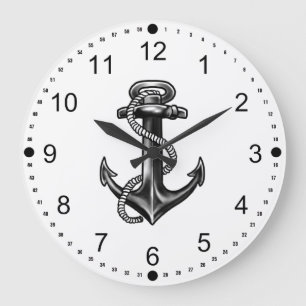 Navy Anchor en Rope Grote Klok