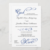 Navy Anchor God is Love Christelijk Wedding Kaart (Voorkant / Achterkant)