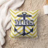 Navy Anchor mevrouw Bride Zig Zag Pattern Bride Pi Kussen (Deken)