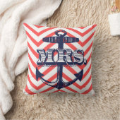 Navy Anchor mevrouw Bride Zig Zag Pattern Bride Pi Kussen (Deken)