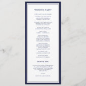 Navy Anchor Monogram Greenery Wreath Wedding Programmakaart (Achterkant)