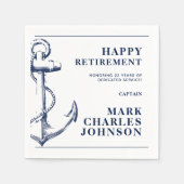 Navy Anchor Nautical Retirement Napkins Servet (Voorkant)
