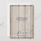 Navy Anchor Nautical Rustic Wood Weddenfoto Bedankkaart (Achterkant)