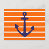 Navy Anchor op Oranje streep Briefkaart (Voorkant)