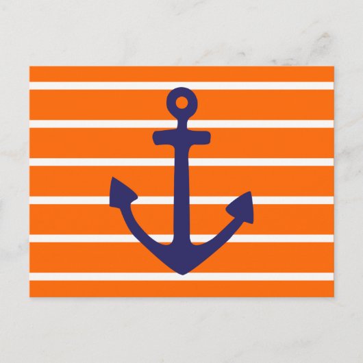Navy Anchor op Oranje streep Briefkaart (Voorkant)