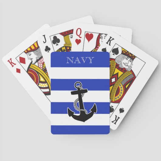 Navy Anchor - personaliseren met naam of andere te Pokerkaarten (Achterkant)