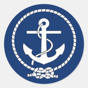 Navy Anchor Ronde Sticker