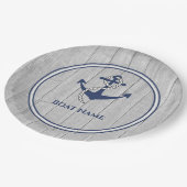 Navy Anchor Rope Nautical Napk Papieren Bordje (Gekanteld)