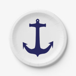 Navy Anchor White/Blue 7-inch bord
