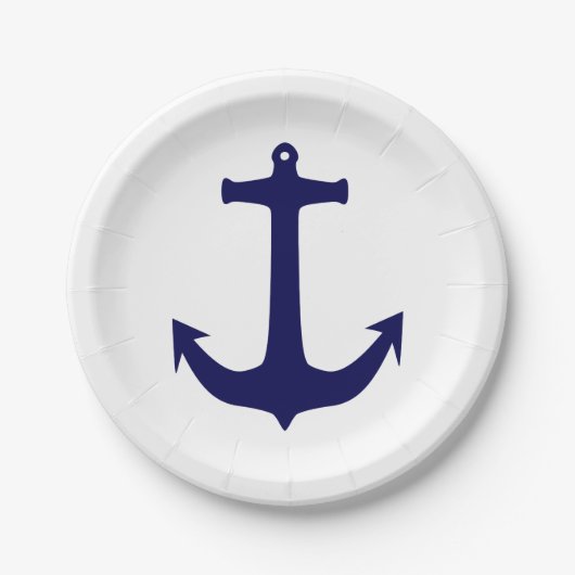 Navy Anchor White/Blue 7-inch bord (Voorkant)