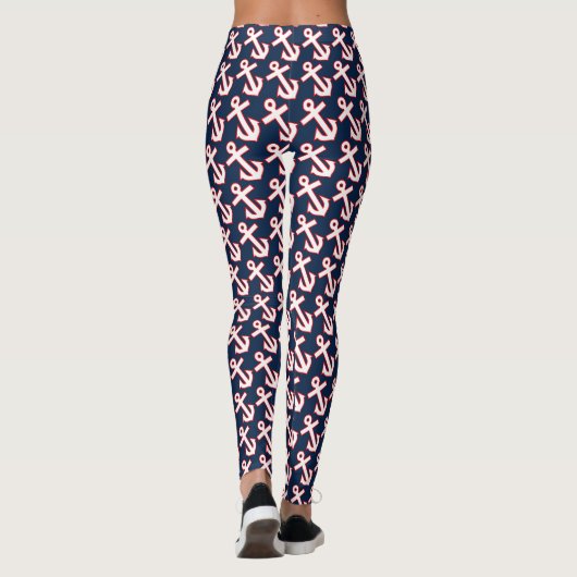 Navy Anchor Women's Leggings (Achterkant)