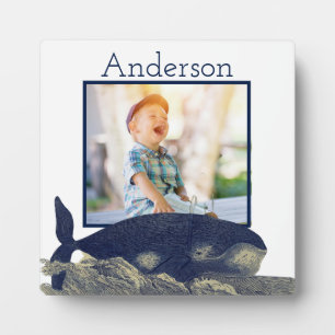 Navy Anchors golft Blue Nautical Photo Lijst Fotoplaat