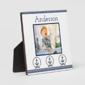 Navy Anchors golft Blue Nautical Photo Lijst Fotoplaat (Voorkant)