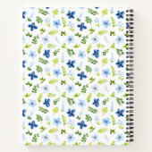 Navy and Baby Blue Floral Baby Birth Stats Notitieboek (Achterkant)