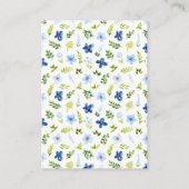 Navy and Baby Blue Floral Baby Diaper Raffle Informatiekaartje (Achterkant)