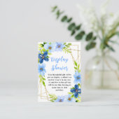 Navy and Baby Blue Floral Baby Display Shower Informatiekaartje (Staand voorkant)