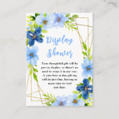 Navy and Baby Blue Floral Baby Display Shower Informatiekaartje (Voorkant)