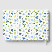 Navy and Baby Blue Floral Baby Shower Gastenboek (Achterkant)