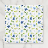 Navy and Baby Blue Floral Wedding Bedankt Bedankjes Labels (Achterkant)