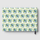 Navy and Baby Blue Floral Wedding Gastenboek (Achterkant)