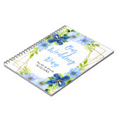 Navy and Baby Blue Floral Wedding Planner Notitieboek (Linkerzijde)
