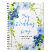 Navy and Baby Blue Floral Wedding Planner Notitieboek (Voorkant)