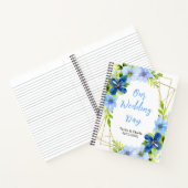 Navy and Baby Blue Floral Wedding Planner Notitieboek (Binnen)