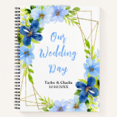 Navy and Baby Blue Floral Wedding Planner Notitieboek (Voorkant)