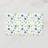 Navy and Baby Blue Flowers Birthday A Note On Gift Informatiekaartje (Achterkant)