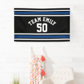 Navy and Black Sports Jersey Custom Name Number Spandoek (Insitu)