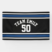 Navy and Black Sports Jersey Custom Name Number Spandoek (Horizontaal)
