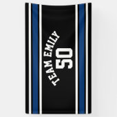 Navy and Black Sports Jersey Custom Name Number Spandoek (Verticaal)