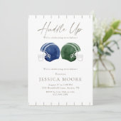 Navy And Blue Huddle Up Twin Boys Baby Shower Kaart (Staand voorkant)