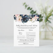 Navy and blush Baby voorspellingen party game. (Staand voorkant)