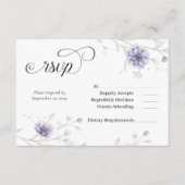 Navy and Blush Floral Wedding RSVP Informatiekaartje (Voorkant)
