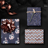 Navy and Blush Party | Blauwe roze Confetti ballon Inpakpapier Vel