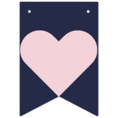 Navy and Blush Pink Preppy Bunting Vlaggetjes (Tweede vlag)