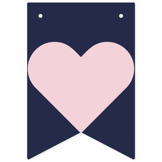 Navy and Blush Pink Preppy Bunting Vlaggetjes (Tweede vlag)