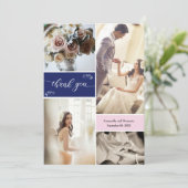 Navy and Blush Pink Script Bedankt voor Collage (Staand voorkant)