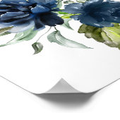 Navy and Blush Waterverf Flowers, Girl Nursery Poster (Hoek)