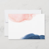 Navy and Blush Waterverf Wedding RSVP Kaartje (Achterkant)
